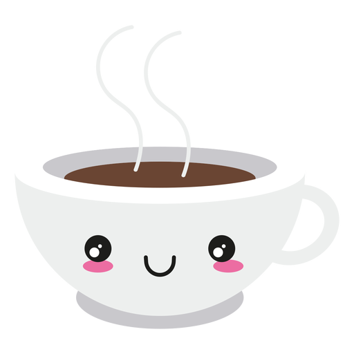 Lächeln kawaii Gesicht Kaffeetasse PNG-Design