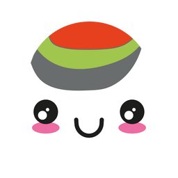 Smile kawaii wasabi sushi roll PNG Design