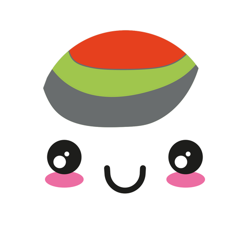 Sonrisa kawaii rollo de sushi wasabi Diseño PNG