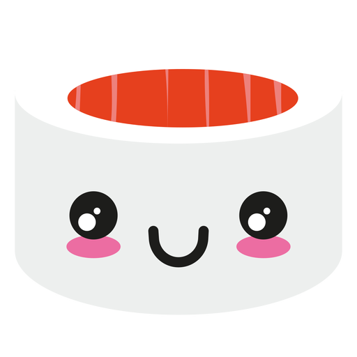 ?cone de rosto sorridente de sushi kawaii Desenho PNG