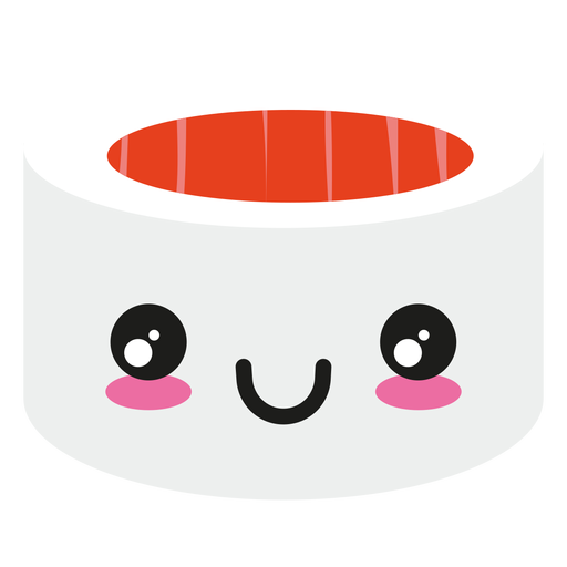 Icono de sushi de cara sonriente kawaii