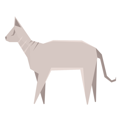 Ilustração geométrica do gato Sphynx Desenho PNG