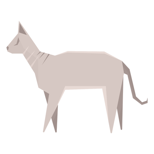Ilustración geométrica del gato Sphynx Diseño PNG