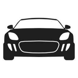 Silhueta da vista frontal do carro esporte Desenho PNG
