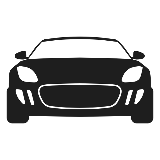 Silhueta da vista frontal do carro esporte Desenho PNG