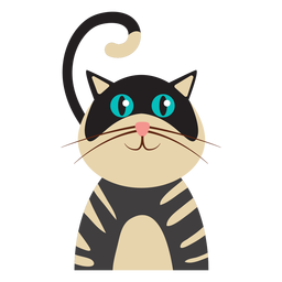 Striped cat avatar PNG Design