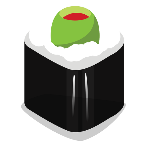?cone de rolinho de sushi verde-oliva recheado