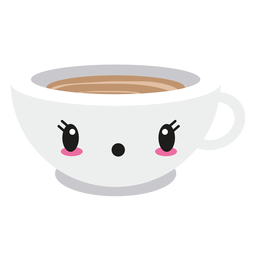 Taza de café cara kawaii sorprendida Diseño PNG