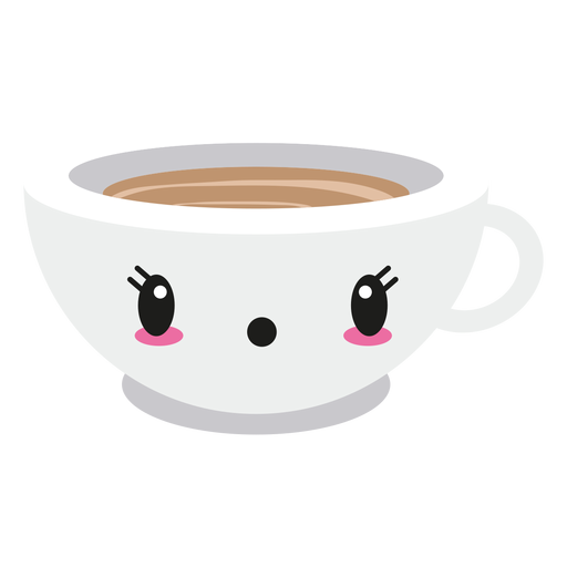Surprised kawaii face coffee cup