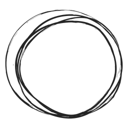 Garabato de círculo delgado Diseño PNG
