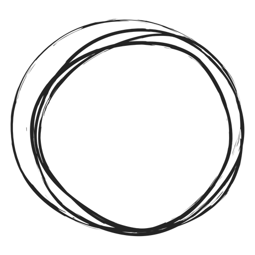 Thin circle scribble PNG Design