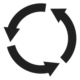Drei dicke Pfeile kreisen PNG-Design