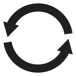 Círculo de dos flechas gruesas Diseño PNG