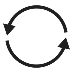 Círculo de dos flechas delgadas Diseño PNG