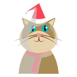 Icono de gato de vacaciones de invierno Diseño PNG