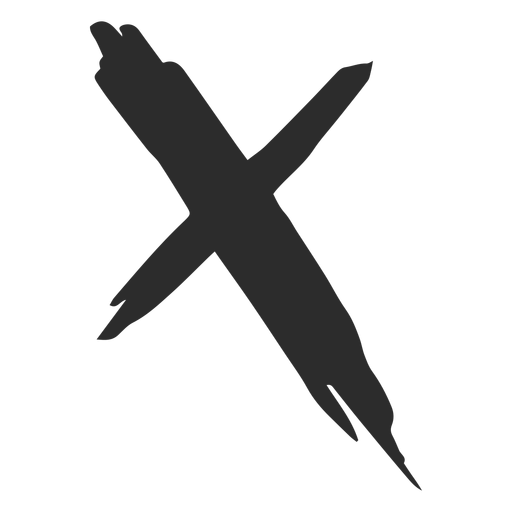 X cross doodle icon PNG Design