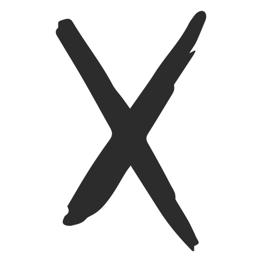 X cross scribble icon PNG Design