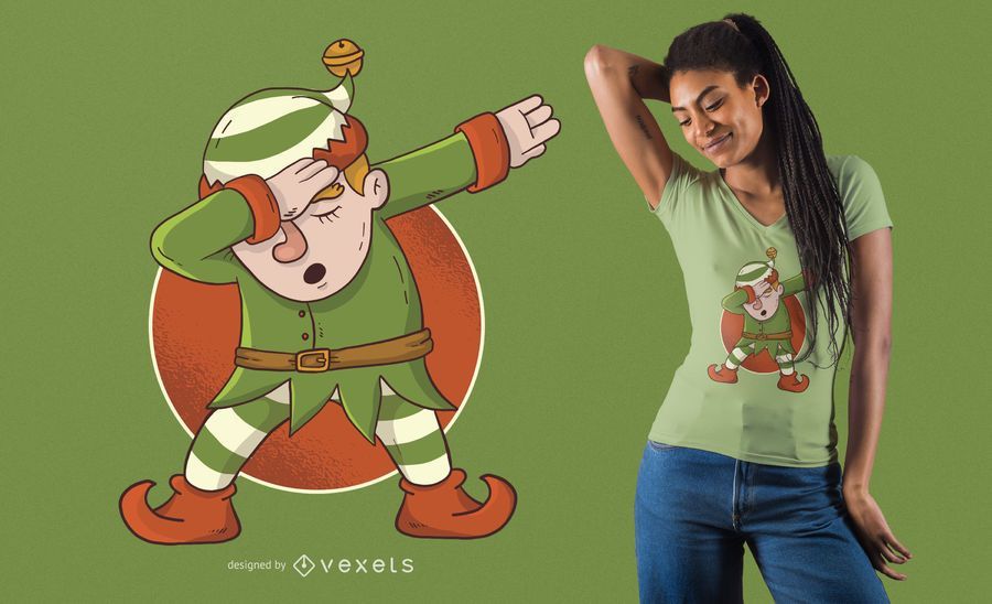 Elf Dabbing T-Shirt Design Elf Dabbing T-Shirt Design