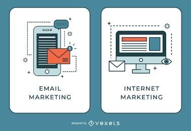 Banners de marketing por correo electrónico e Internet