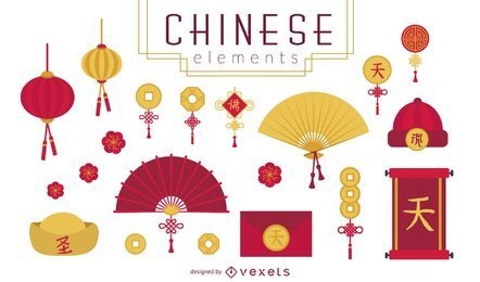 Chinese Lucky Elements Set