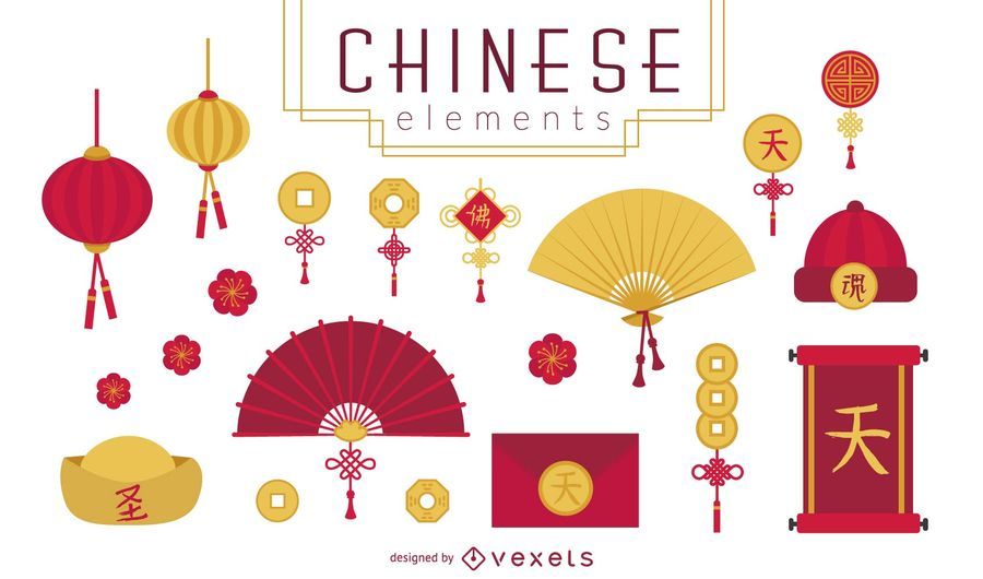 Chinese Lucky Elements Set Chinese Lucky Elements Set