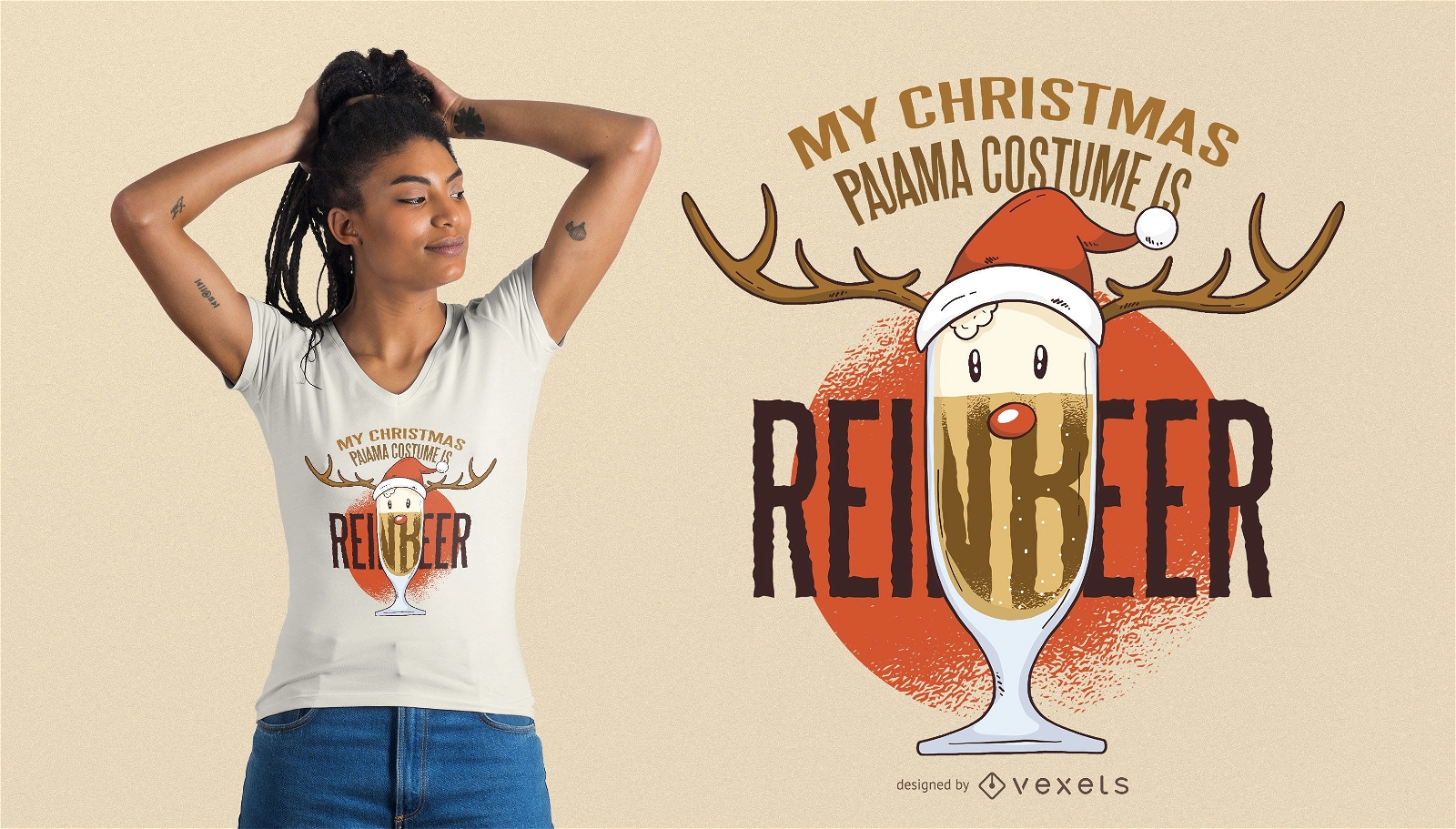 Design de t-shirt de Natal da Reinbeer