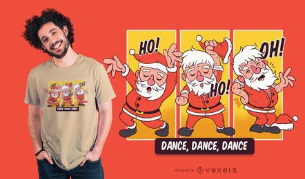 Diseño de camiseta Dancing Santa Christmas
