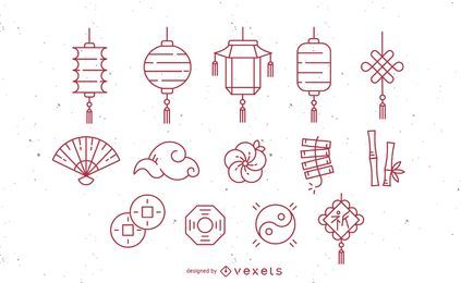 Chinese Stroke Icon Set Chinese Stroke Icon Set
