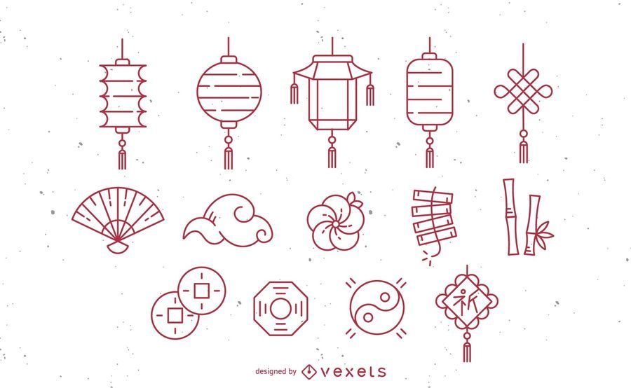 Chinese Stroke Icon Set Chinese Stroke Icon Set