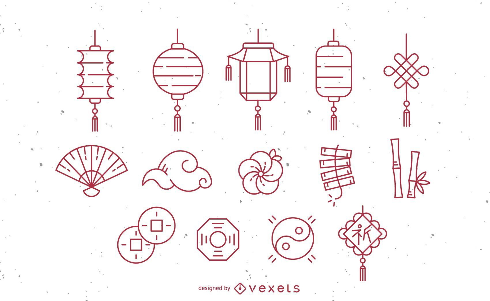 Chinese Stroke Icon Set