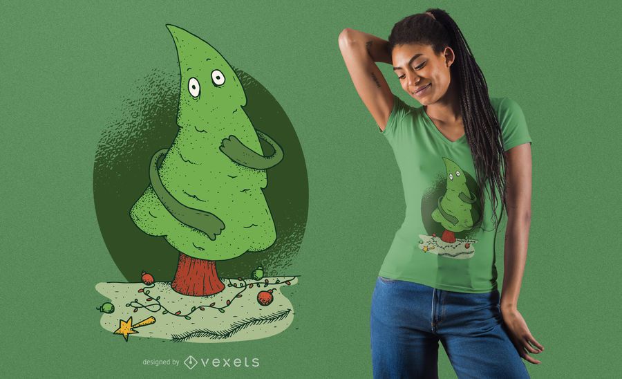 Naked Christmas Tree T-Shirt Design Naked Christmas Tree T-Shirt Design