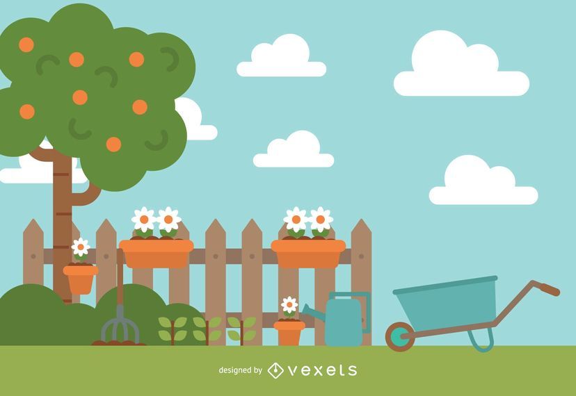 Ilustración linda del jardín Ilustración linda del jardín