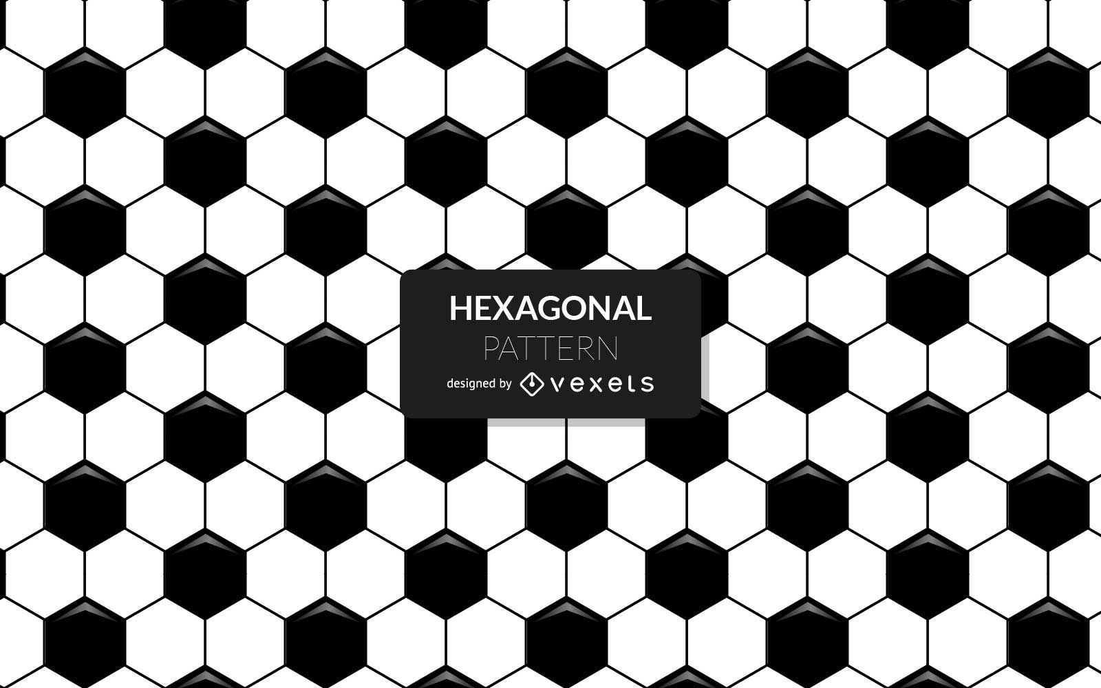 Patrón hexagonal blanco y negro