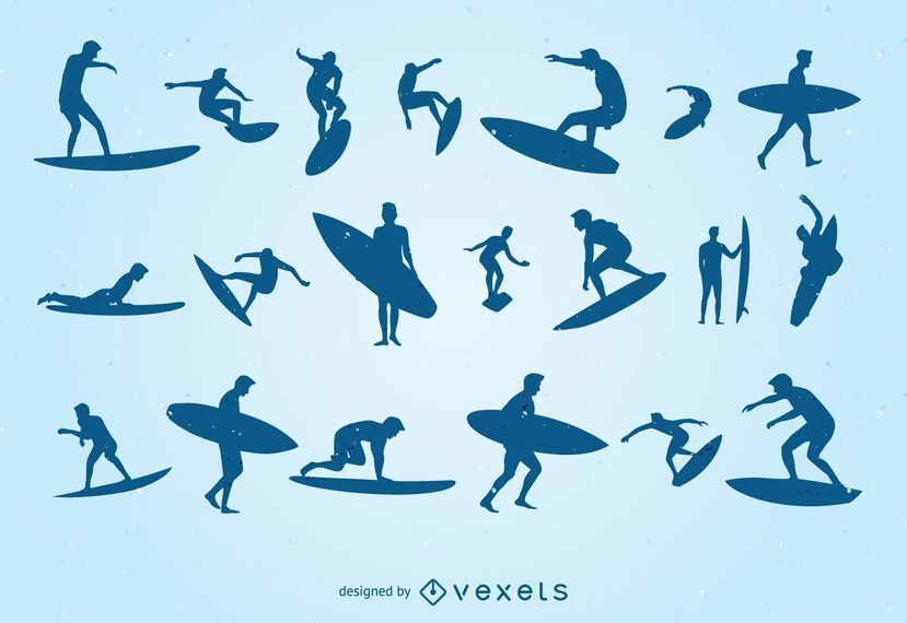 Cool Surfing Silhoutte Set Cool Surfing Silhoutte Set