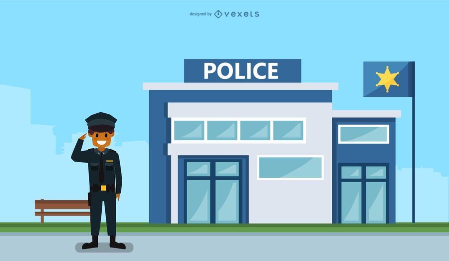 Ilustración de la estación de policía Ilustración de la estación de policía