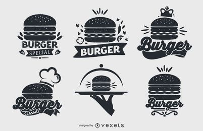 Conjunto de colección de logotipos de hamburguesas