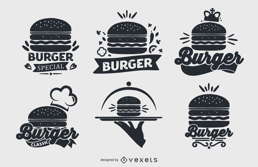 Conjunto de colección de logo de hamburguesa Conjunto de colección de logo de hamburguesa