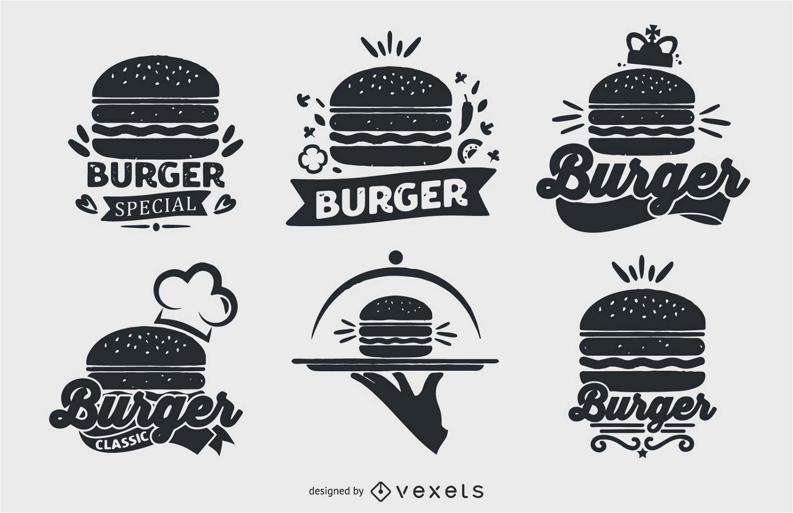 Conjunto de coleção de logo Burger