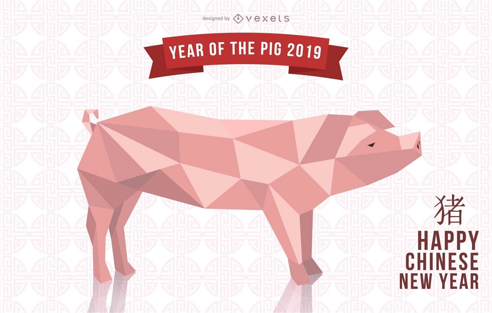 Design do ano do porco 2019