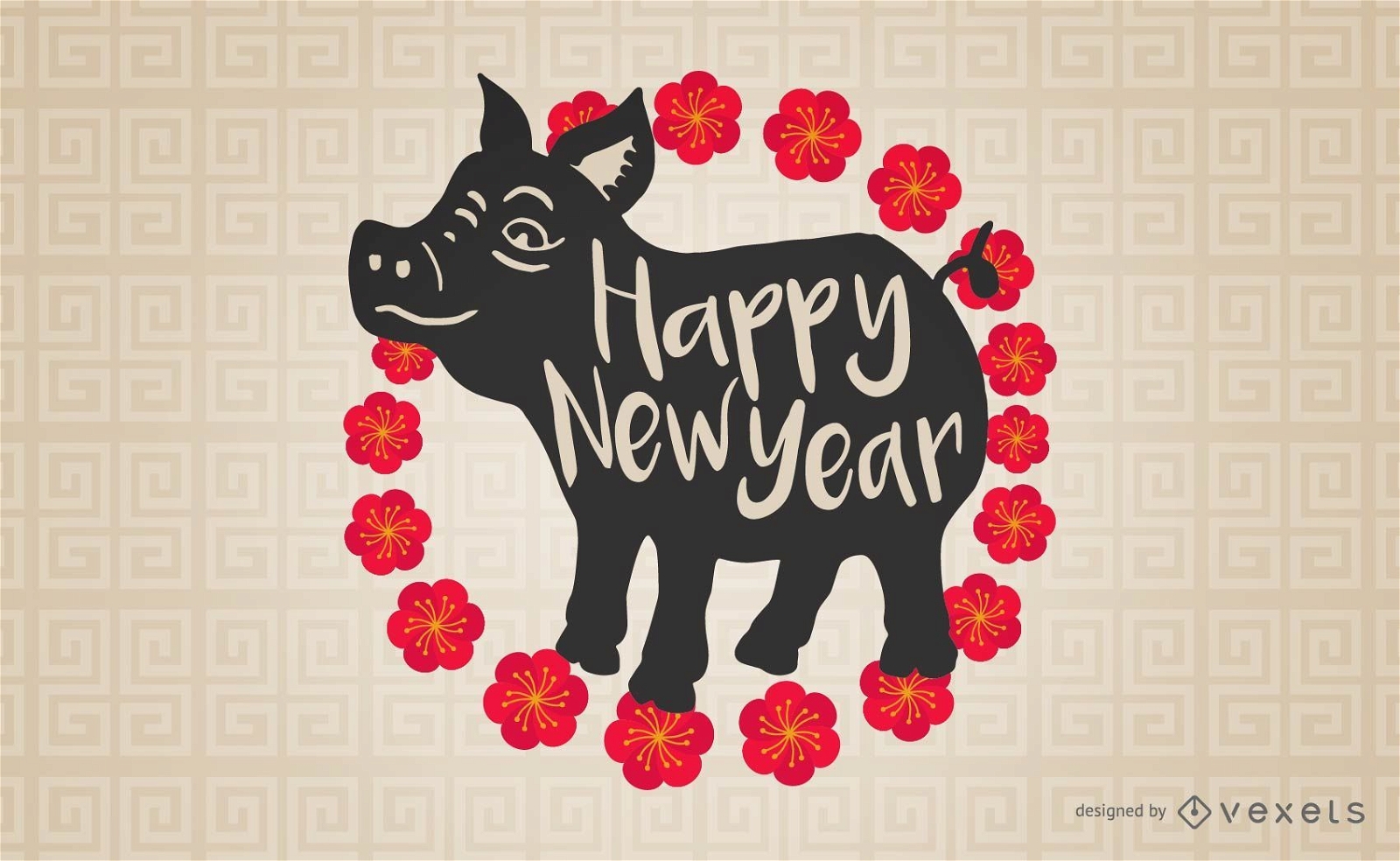 Diseño de cerdo de año nuevo chino