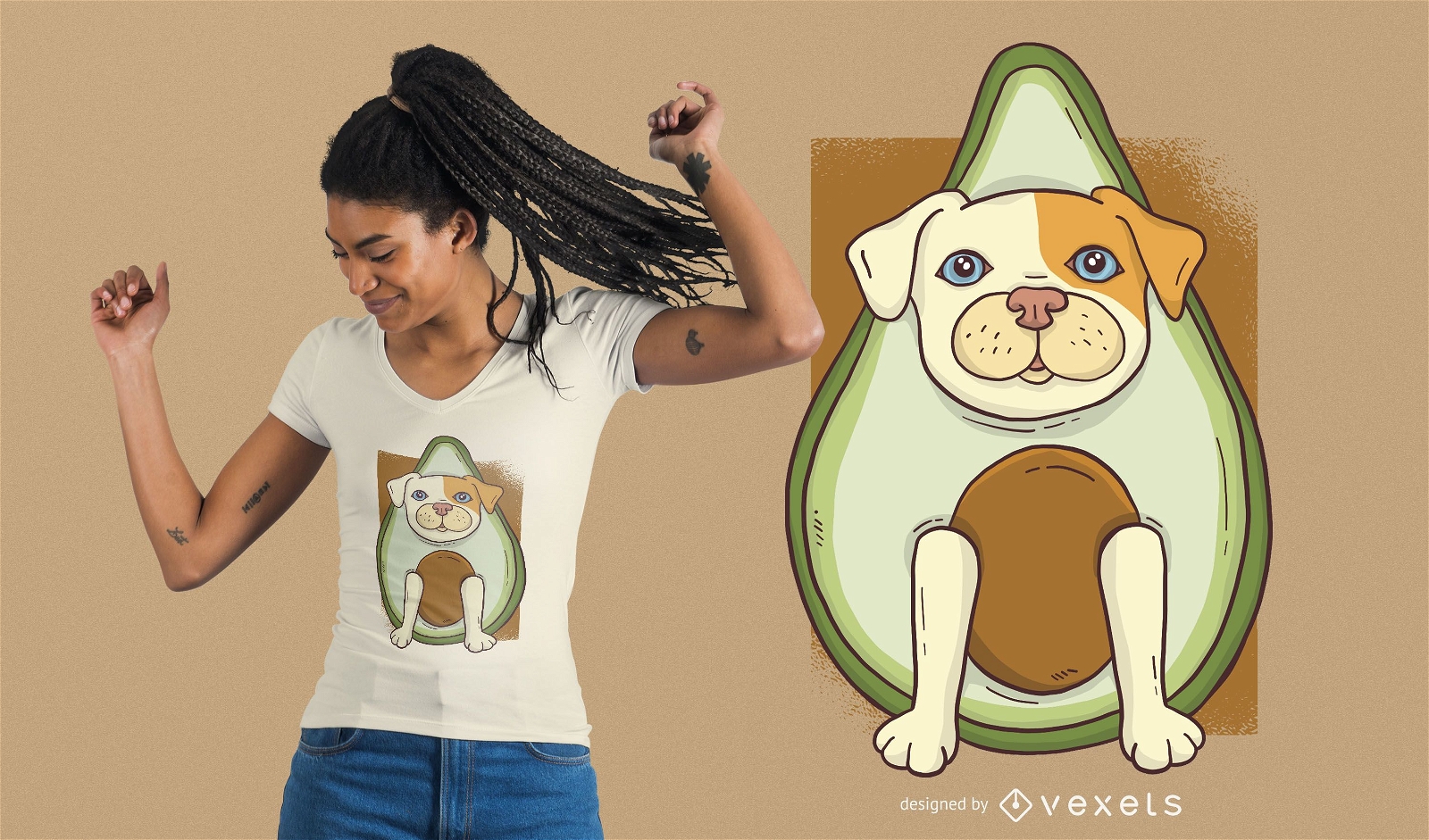 Avocado Hund T-Shirt Design
