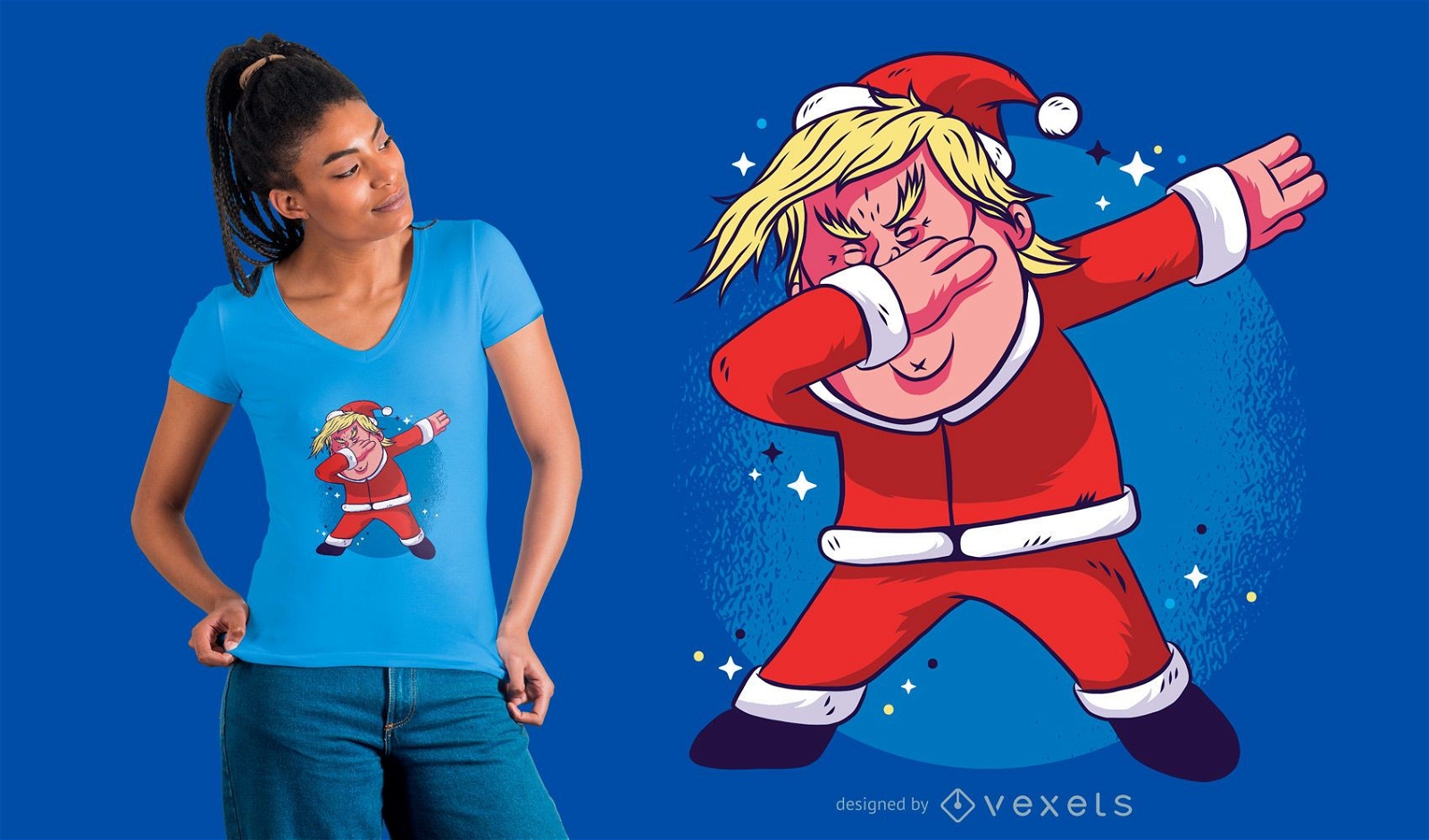 Trump Santa Dabbing T-Shirt Design