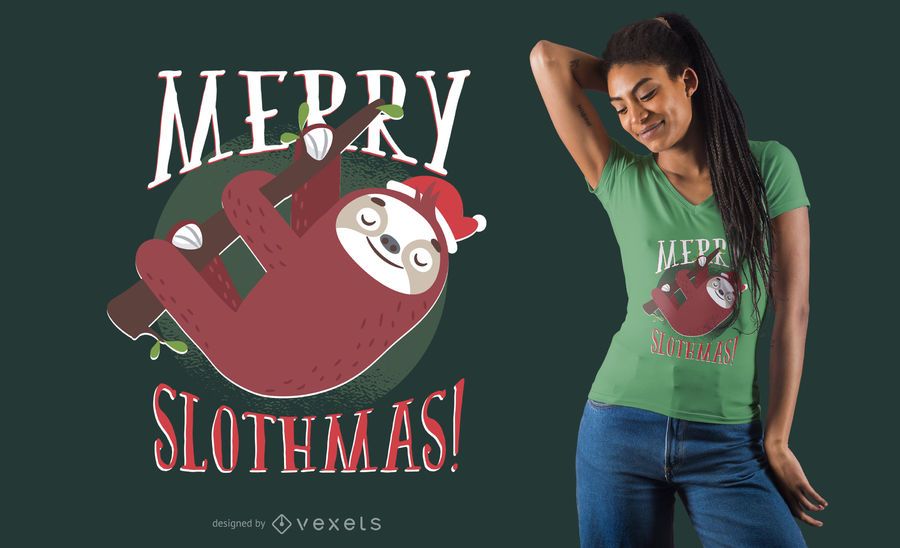 Projeto do t-shirt do Natal da preguiça Projeto do t-shirt do Natal da preguiça