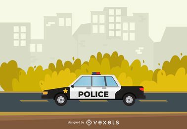 Ilustração de carro de patrulha de polícia Ilustração de carro de patrulha de polícia