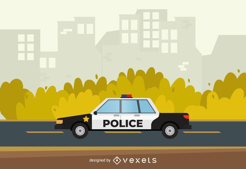 Ilustração de carro de patrulha de polícia Ilustração de carro de patrulha de polícia
