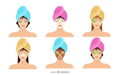 Woman Spa Icon Set Woman Spa Icon Set