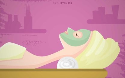 Ilustração de massagem facial para spa