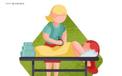 Spa Full Body Massage Illustration Spa Full Body Massage Illustration