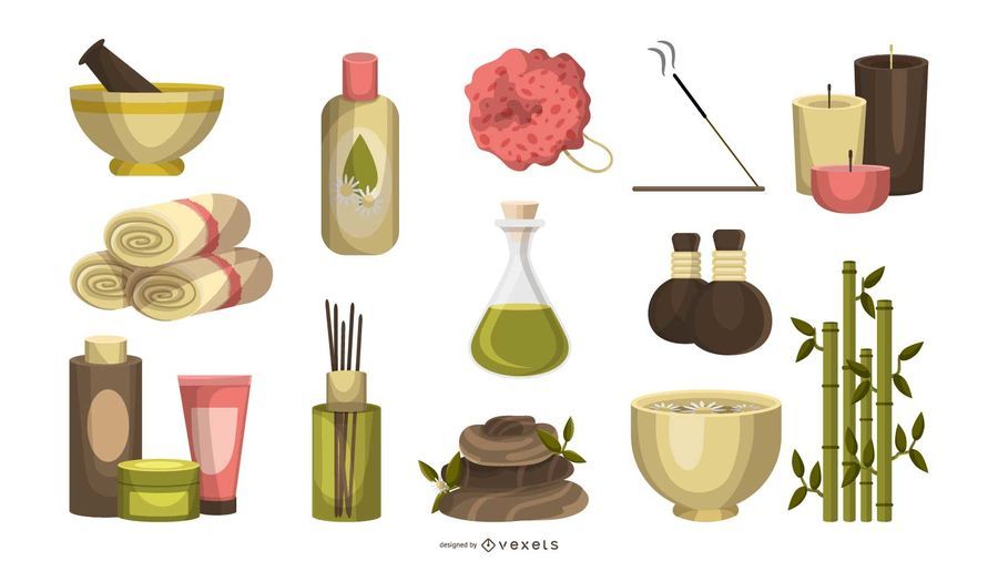Spa Massage Icon Set Spa Massage Icon Set