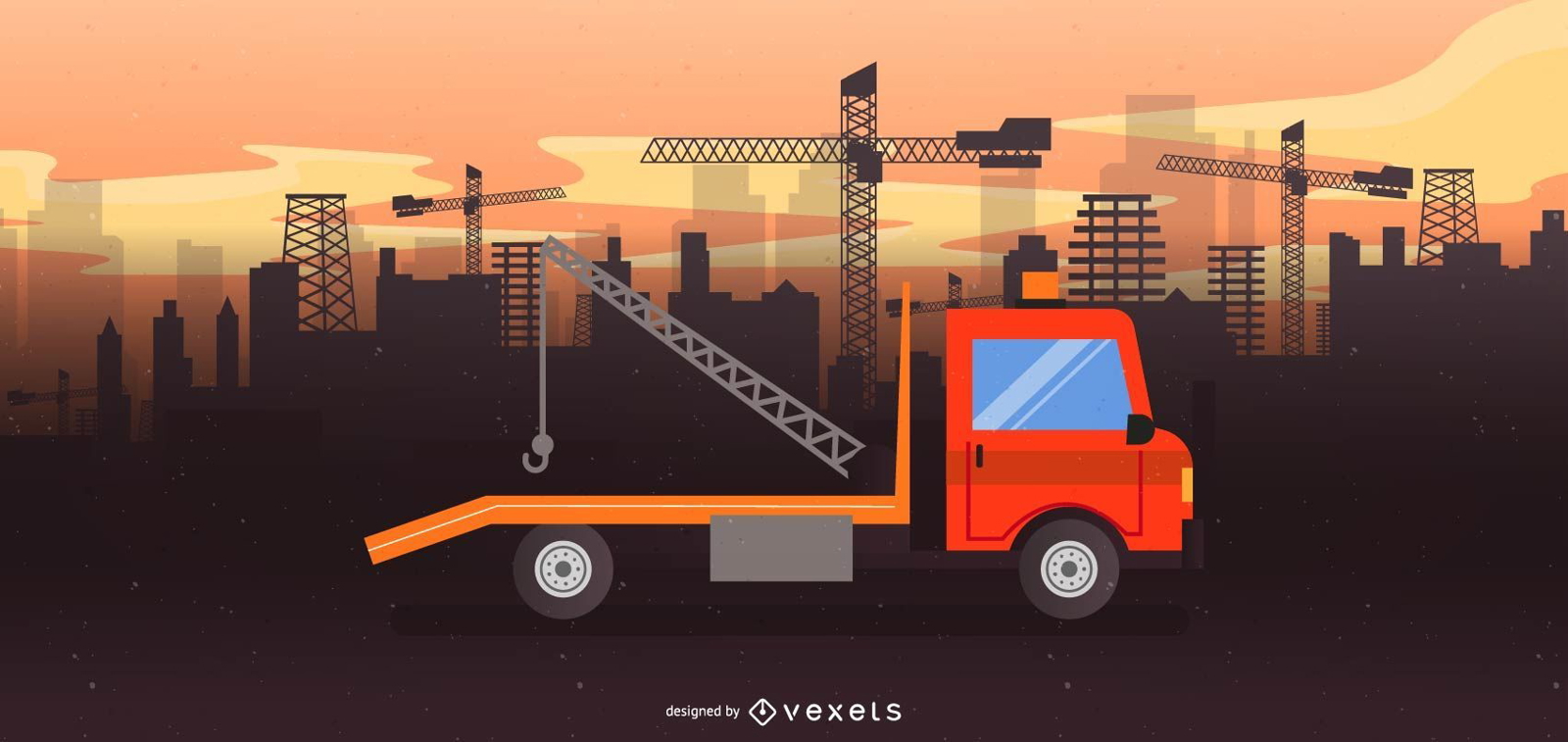 Ilustração de caminhão de reboque